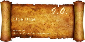 Ilia Olga névjegykártya
